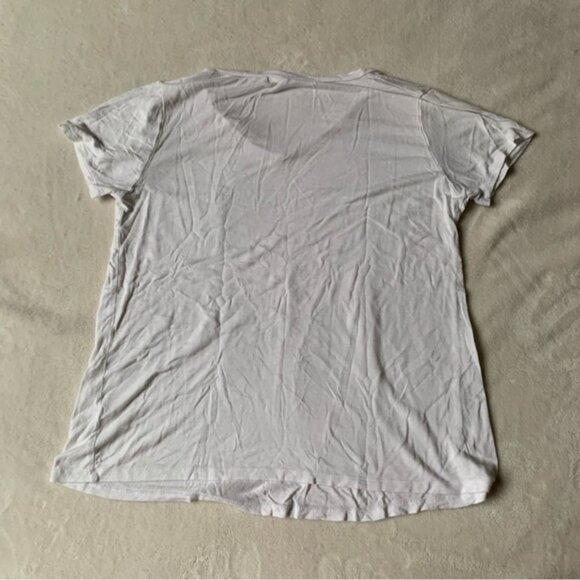 Active Basic White Short Sleevev-Neck T-Shirt - Picture 2 of 3